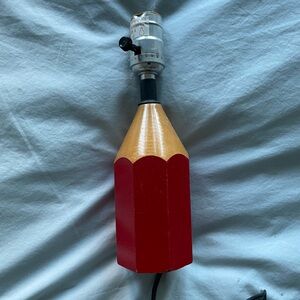Vintage Red Pencil Shaped Table Lamp